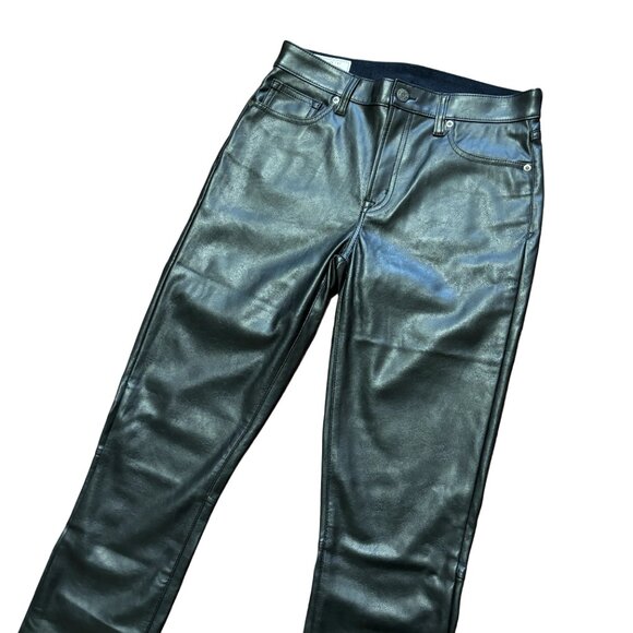 NEW GAP Mid Rise Vegan Leather True Skinny Pants in Black SZ 6 TALL - Picture 3 of 10